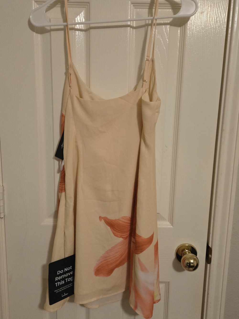 NWT Lulu's Cream Mini Dress with Orange Floral Print - Picture 4 of 4